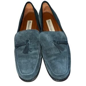 Etienne Aigner VTG Imperial Women tassel  preppy Suede loafers navy blue  8.5